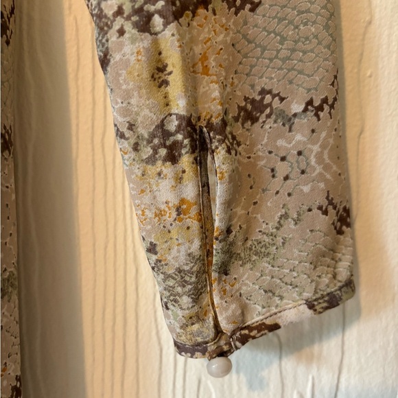 Wilfred Aritzia Louise Snakeskin Print Chiffon Wrap Ruffle Mini Dress - Picture 17 of 17